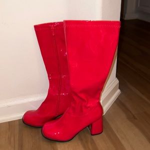 Red GoGo Leather Boots